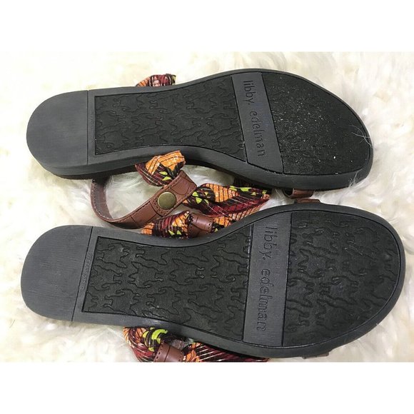 Libby Edelman Metallic Handkerchief Thong Sandals sz 6 Crocodile Flats Slides - Picture 6 of 8